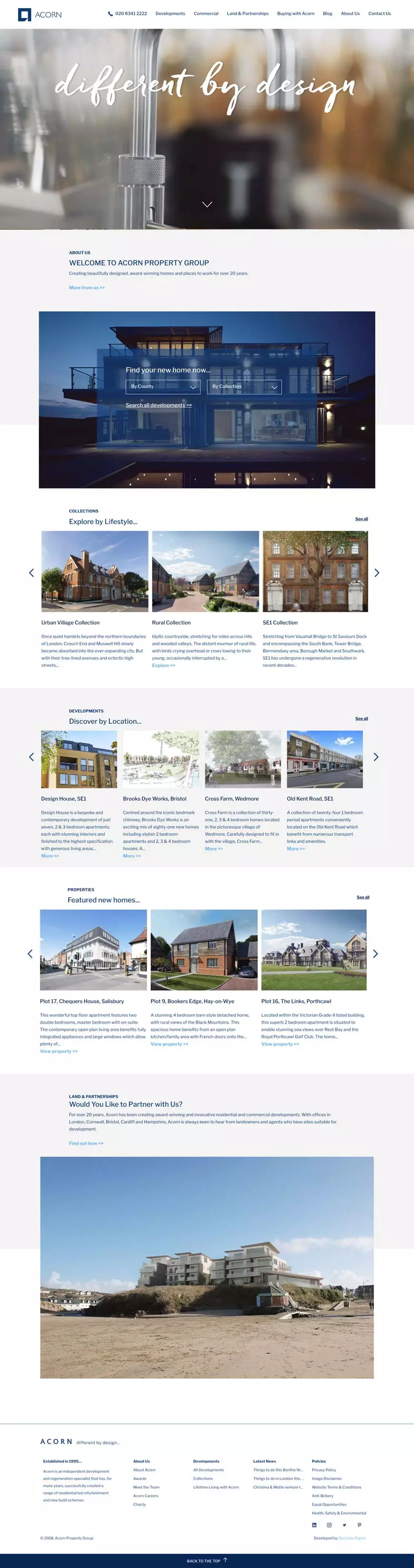 Acorn Property Group Website on Desktop