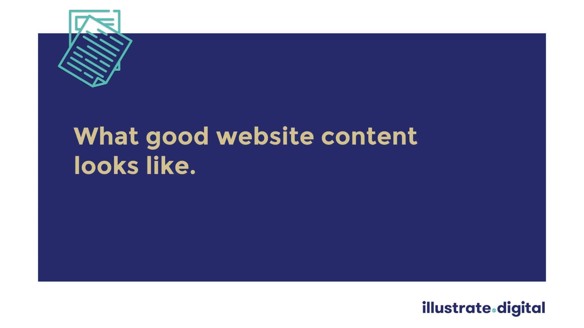 Exploring what good website content looks like