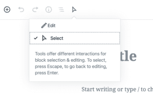 Select Tool in WordPress Version 5.4