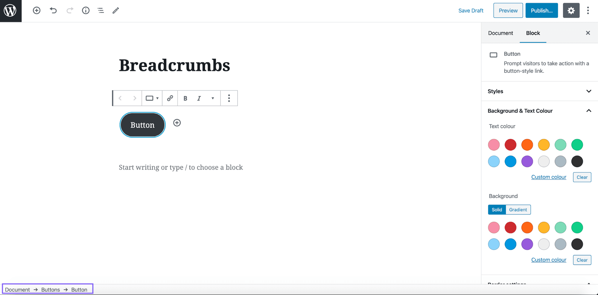 Block Breadcrumbs for the Gutenberg Editor in WordPress 5.4