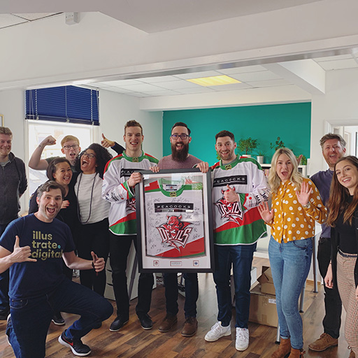 The Illustrate Digital team with the Cardiff Devils