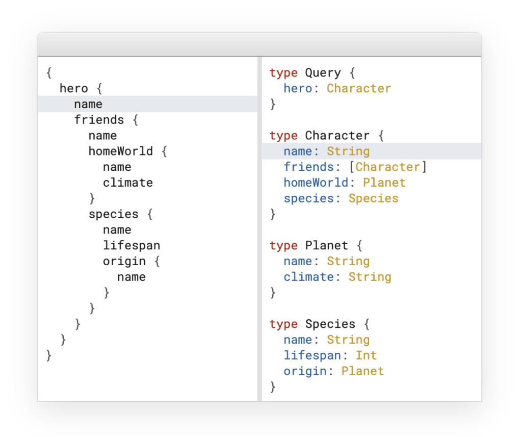 Example of type systems in GraphQL